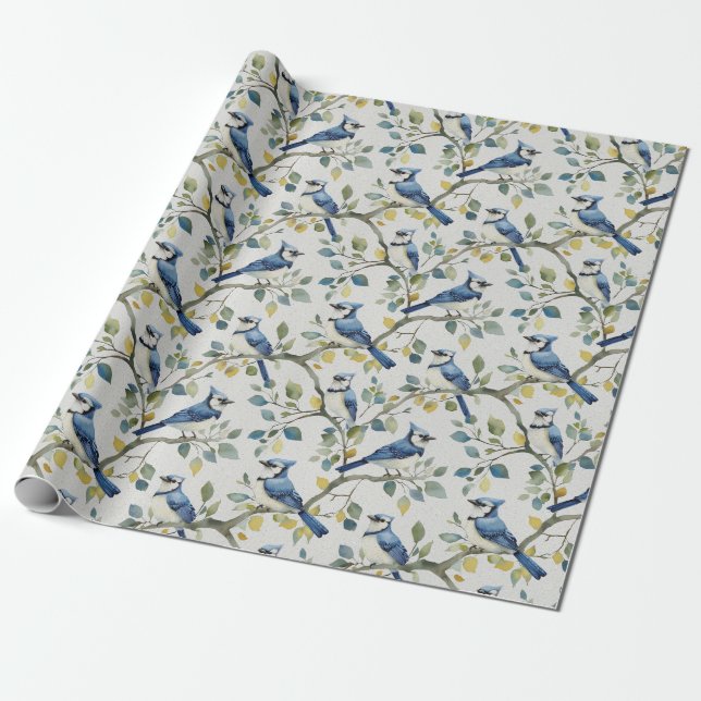 Skapa Din Egen Blåskrika Sångfåglar Vår Presentpapper (Utrullad)