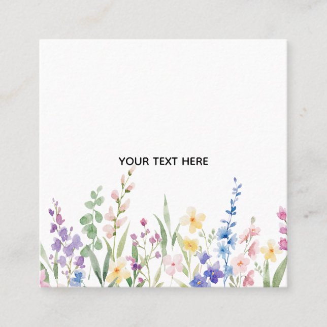Skapa Din Egen Blommig  Fyrkantigt Visitkort (Framsida)