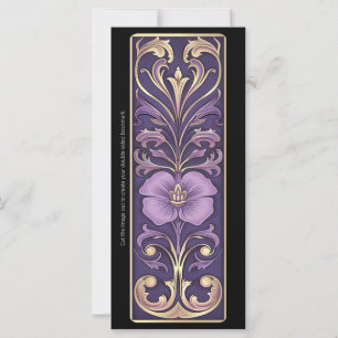 Skapa din egen Blommigt för Lila Art Deco-bokmärke