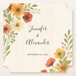 Skapa din egen blommigt med rustik vattenfärg bröl underlägg papper