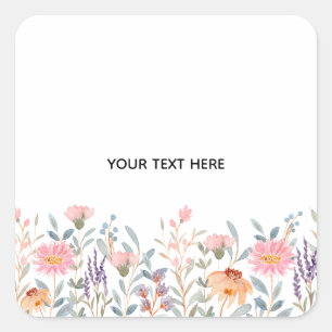 Skapa din egen blomster fyrkantigt klistermärke