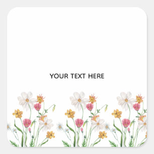 Skapa din egen blomster fyrkantigt klistermärke