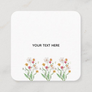 Skapa din egen blomster  fyrkantigt visitkort