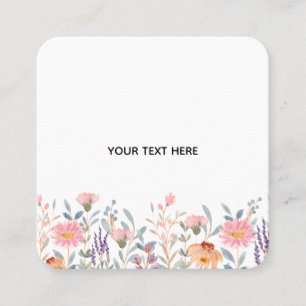 Skapa din egen blomster fyrkantigt visitkort