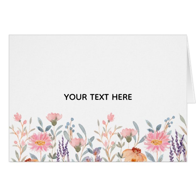 Skapa din egen blomster  hälsningskort (Framsidan Horizontal)