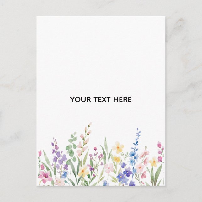 Skapa din egen blomsterformulär postkort meddelande vykort (Framsida)