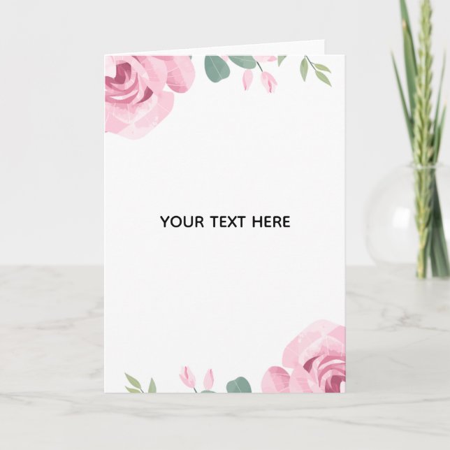 Skapa din egen blomsterkant tack kort (Framsida)