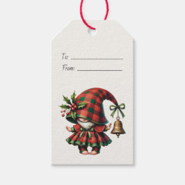 Skapa Din Egen Blyg Jul Plaid Tomte & Bjällra Presentetikett