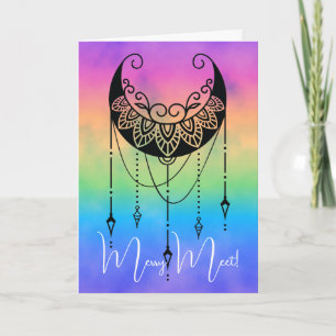 Skapa din egen Boho Blommigt Måne Silhouette Kort