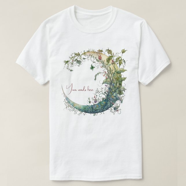 Skapa din egen Boho Blommigt Måne T Shirt (Design framsida)