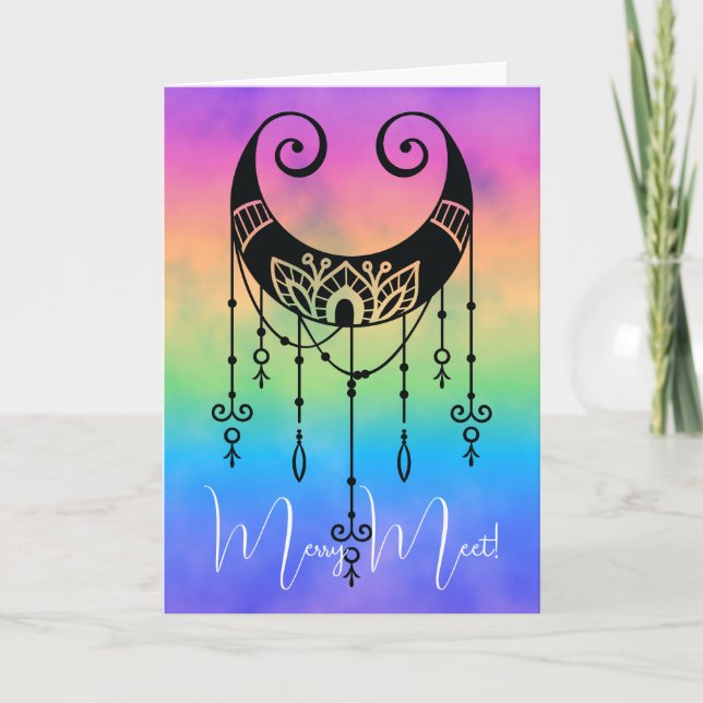 Skapa din egen Boho Mystical Måne Silhouette Kort (Framsida)