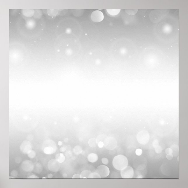 Skapa din egen! Bokeh Ljus Background - Silver Poster (Framsidan)