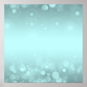 Skapa din egen! Bokeh Ljus Background - Teal Poster