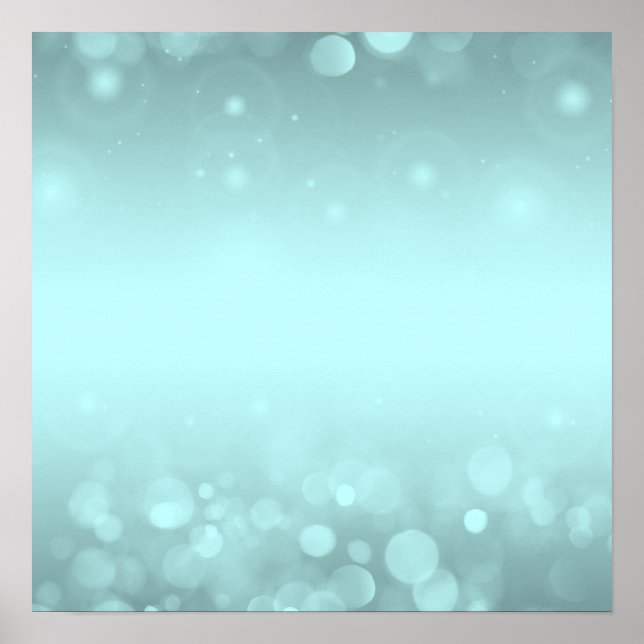Skapa din egen! Bokeh Ljus Background - Teal Poster (Framsidan)