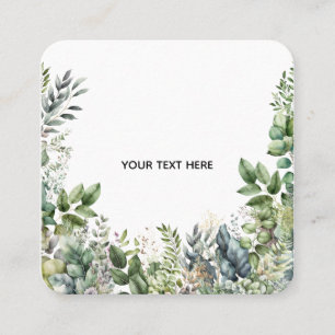 Skapa din egen botaniska design fyrkantigt visitkort