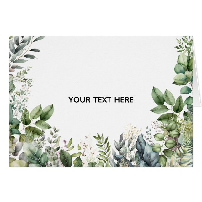 Skapa din egen botaniska design hälsningskort (Framsidan Horizontal)