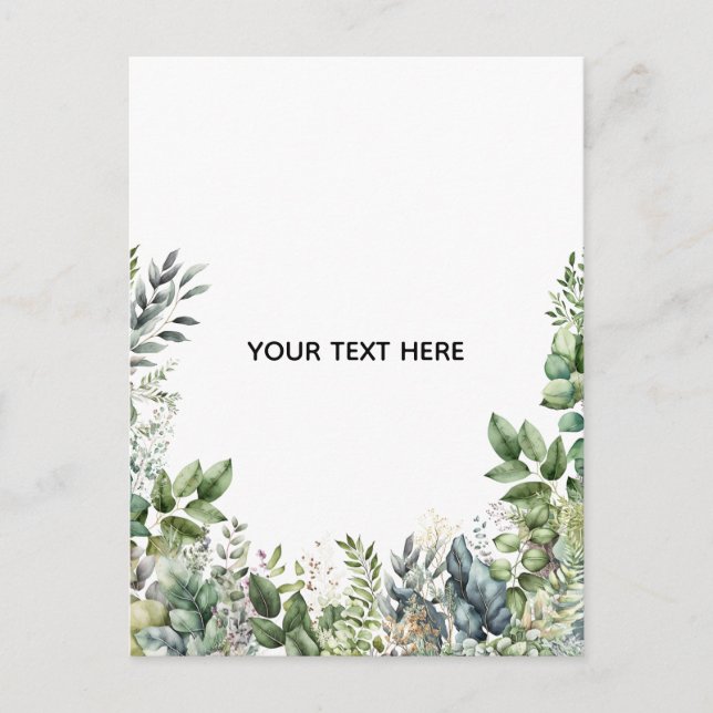 Skapa din egen botaniska design helg vykort (Framsida)
