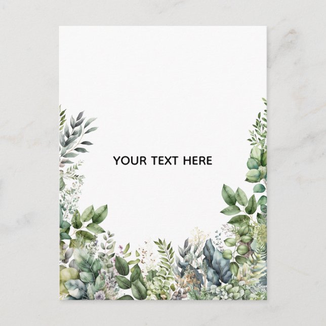 Skapa Din Egen Botaniska Design Meddelande Vykort (Framsida)