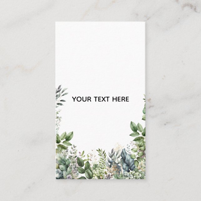 Skapa Din Egen Botaniska Design Visitkort (Framsida)