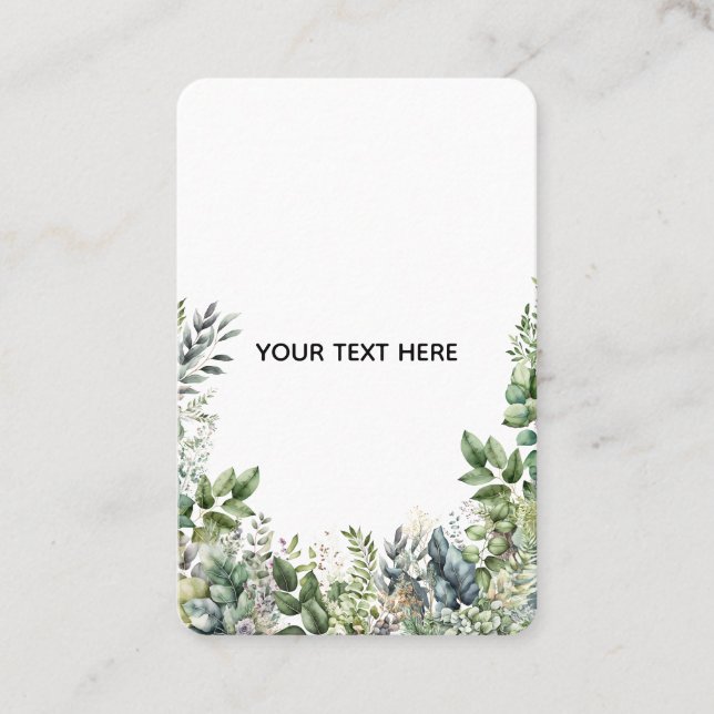 Skapa din egen botaniska design visitkort (Framsida)