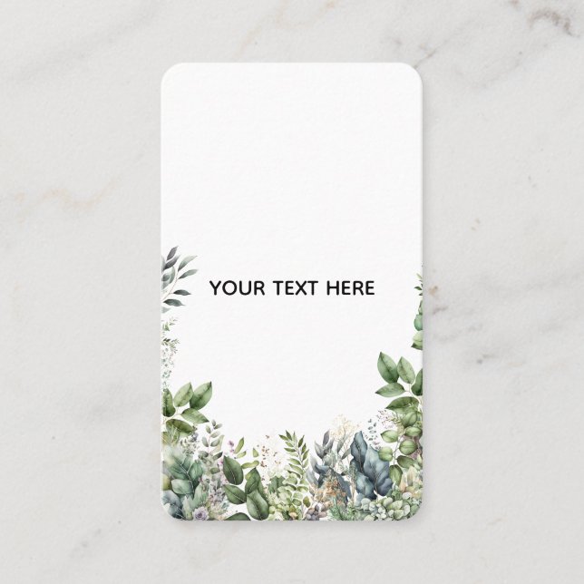 Skapa Din Egen Botaniska Design Visitkort (Framsida)