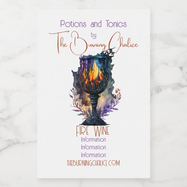 Skapa din egen brandgoblet mat etikett (Singel etikett)