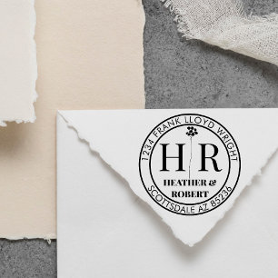 Skapa din egen Bröllop Monogram-Returadress Självfärgande Stämpel