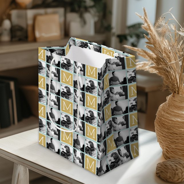 Skapa din egen bröllopsfotocollage-monogram (Custom Gift Bag)