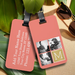Skapa din egen bröllopsfotocollage-monogram bagagebricka