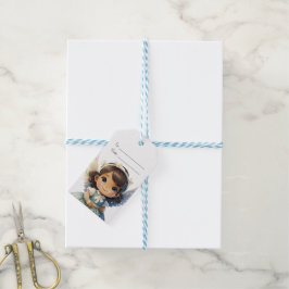 Skapa Din Egen Brunett Flickas Julängel Presentetikett