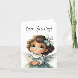 Skapa din egen Brunette Blue Angel-jul Helgkort