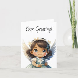 Skapa din egen Brunette Girl-julängel Helgkort