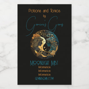 Skapa din egen Celestial Gemini Zodiac Vinetikett
