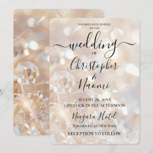 Skapa din egen champagne Crystals Bröllop Inbjudningar