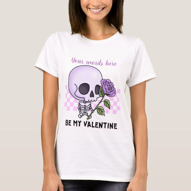 Skapa din egen Chibi Skeleton bli min Valentine T Shirt (Framsida)