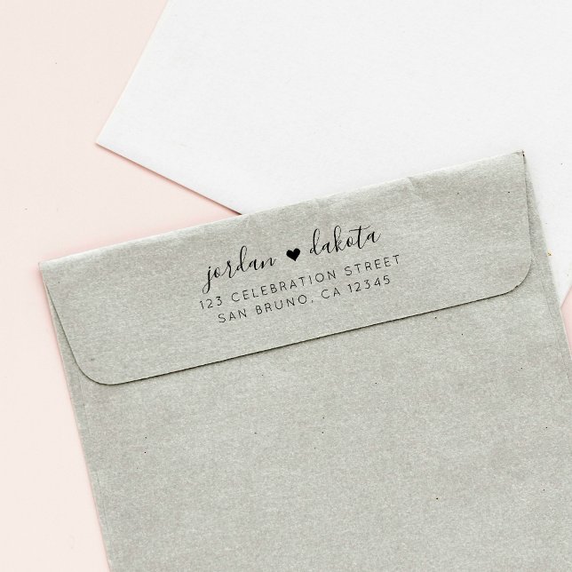 Skapa din egen Chic Bröllop Red Returadress Självfärgande Stämpel (Skapare uppladdad)