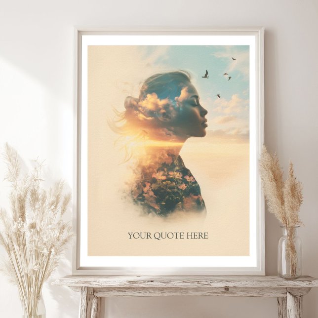 Skapa din egen citat-Dreamy Woman & Nature Poster (Create Your Own Quote-Dreamy Woman & Nature Poster)
