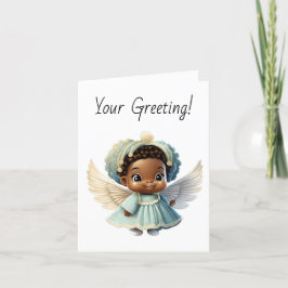 Skapa din egen Cute Black Girl-julängel Helgkort