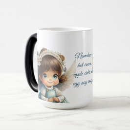 Skapa din egen Cute Brunette Girl-julängel Magisk Mugg