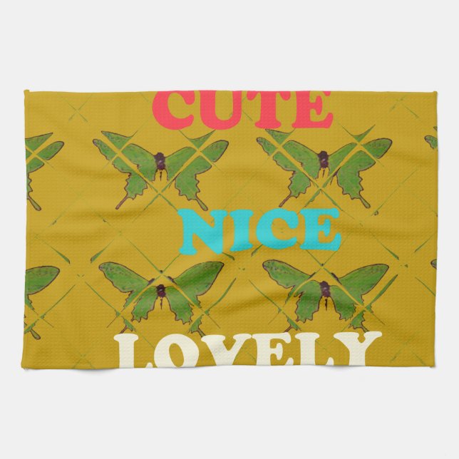Skapa din egen Cute Nice-Vintage Butterfly Kökshandduk (Horisontell)