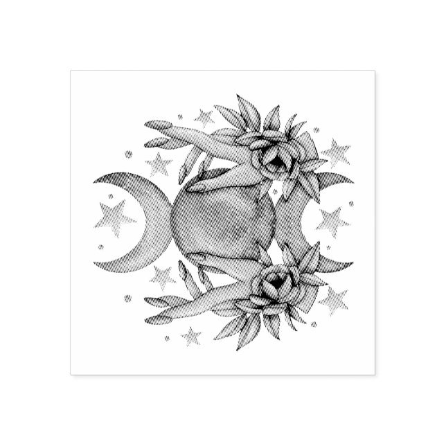 Skapa din egen Cute Triple Måne guddess & Ro Stämpel (Tryck)