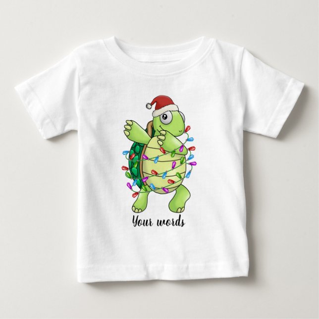 Skapa din egen dabbande julsköldpadda t shirt (Framsida)