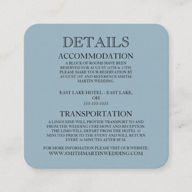 Skapa din egen - dammig blå tilläggskort (Framsida)