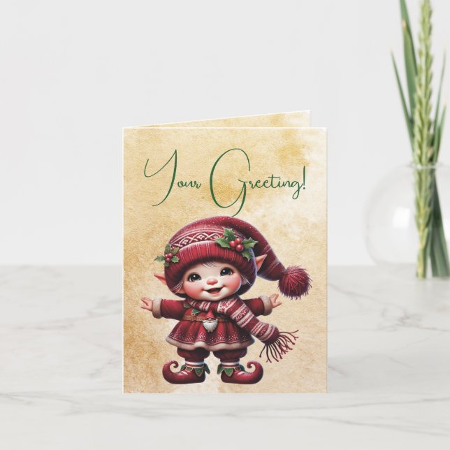 Skapa din egen dansande jultomte helgkort (Framsida)