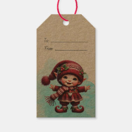 Skapa Din Egen Dansande Vintage Jul Tomte Presentetikett