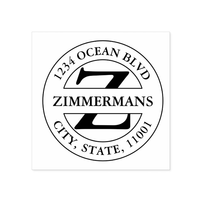 Skapa din egen djärva, moderna monogramrunda stämpel (Tryck)