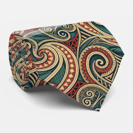 Skapa din egen djup teal röd guld festlig tribal slips