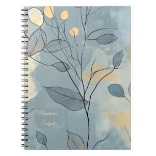 Skapa Din Egen Djupblå Blommig Minimalist Anteckningsbok