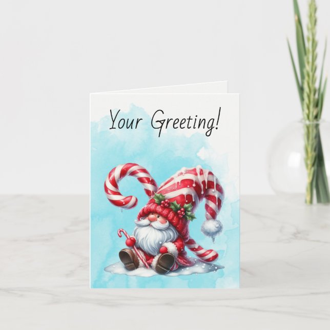 Skapa din egen drömmiga pepparkolls julgnom helgkort (Framsida)