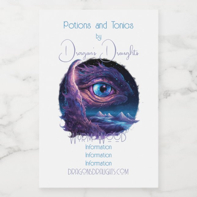 Skapa din egen dystra drakons Öga Mat Etikett (Singel etikett)